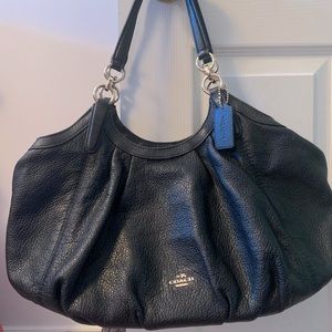 Coach black leather hobo style bag